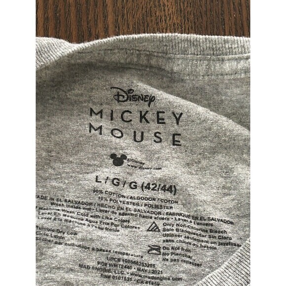 Disney Men's Mickey Mouse Large Classic Iconic Pose Graphic T-Shirt Gray Tee L - Picture 4 of 13